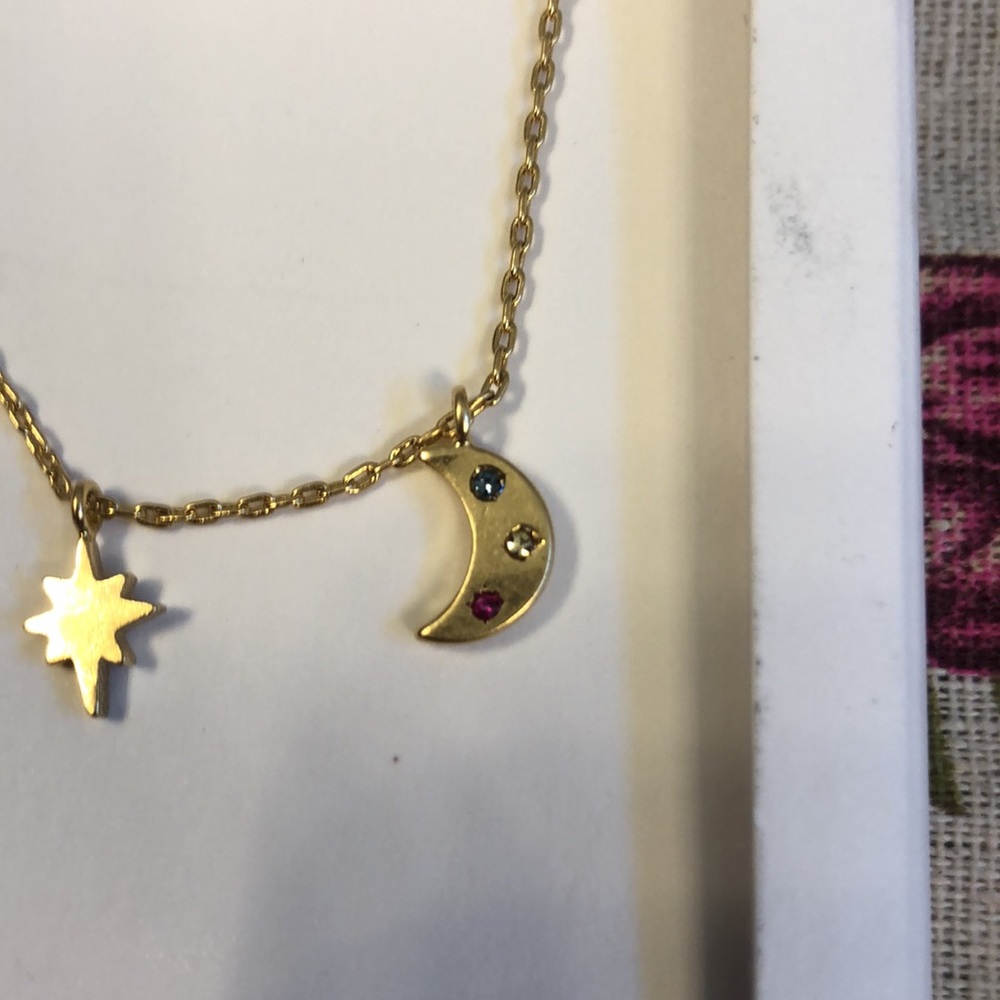 COPY - MADEWELL Gold Moon and Star Necklace - Picture 4 of 5